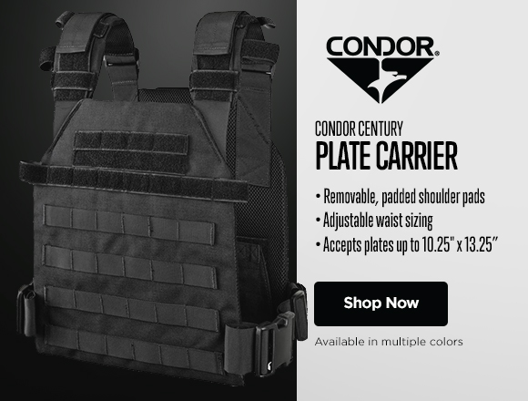 Condor Sentry Plate Carrier. Removable, padded shoulder pads. Adjustable waist sizing. Accepts plates up to 10.25in x 13.25in. Starting at $51.95. Shop Now.